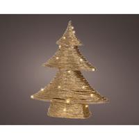 everlands kunstkerstboom papier goud LED 10x34x40cm - thumbnail