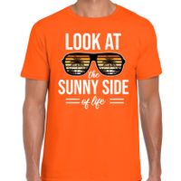 Sunny side feest t-shirt / shirt look at the sunny side of life oranje voor heren