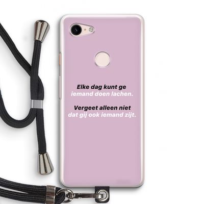 gij zijt ook iemand: Pixel 3 Transparant Hoesje met koord