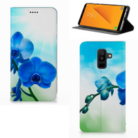 Samsung Galaxy A6 Plus (2018) Smart Cover Orchidee Blauw - Cadeau voor je Moeder - thumbnail