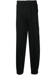 Yohji Yamamoto pantalon ample en coton à taille mi-haute - Noir