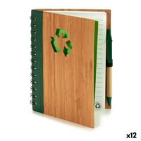 Spiraalnotitieblok met Pen Pincello 1 x 18 x 14 cm Bamboe (12 Stuks)