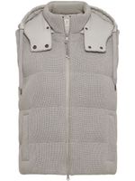 Brunello Cucinelli gilet en maille à empiècement matelassé - Gris - thumbnail