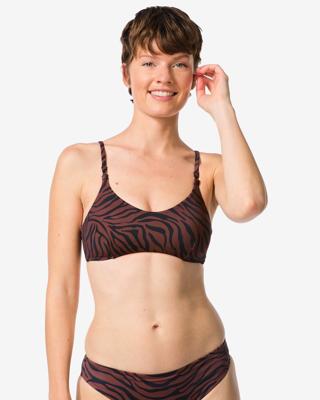 HEMA Damesbikinitop Evanne zebra chocoladebruin (chocoladebruin)