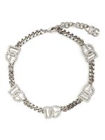 Dolce & Gabbana crystal-embellished logo-charm bracelet - Argent - thumbnail