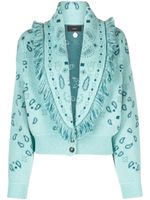 Alanui cardigan à motif bandana en jacquard - Bleu