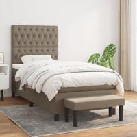 Boxspring met matras stof taupe 90x190 cm