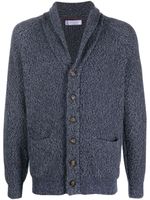 Brunello Cucinelli cardigan en maille à boutonnière - Bleu