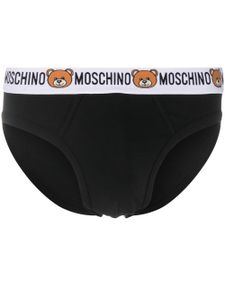 Moschino lot de deux slips à bande logo - Noir