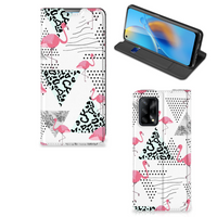 OPPO A74 4G Hoesje maken Flamingo Triangle