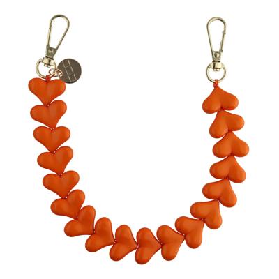 Telefoonkoord Heart - Oranje - Goud Telefoonkoord Heart - Oranje - Goud