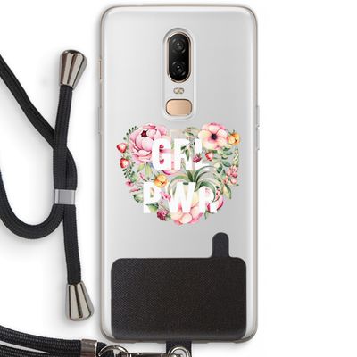 GRL PWR Flower: OnePlus 6 Transparant Hoesje met koord
