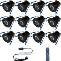 Velvalux LED Veranda Spot Set - 12 Stuks - 3W - 3000K - Dimbaar - IP65