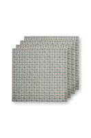 Pip Studio Set/4 Servetten Blooming Tales Bustani Khaki/Blauw