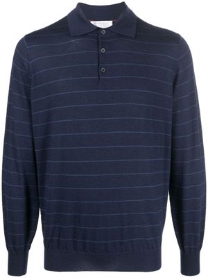 Brunello Cucinelli pull en maille fine à manches longues - Bleu