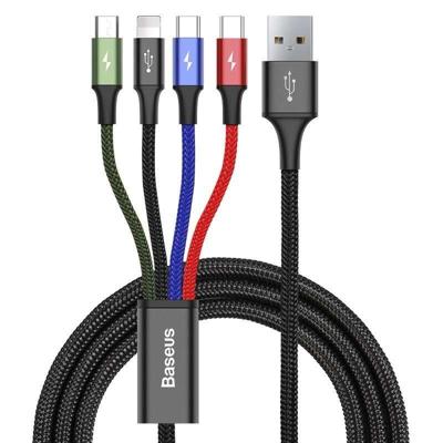 Kabel USB Baseus Fast 4in1 2xUSB-C / Lightning / Micro 3.5A 1.2m (zwart)