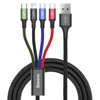 Kabel USB Baseus Fast 4in1 2xUSB-C / Lightning / Micro 3.5A 1.2m (zwart)