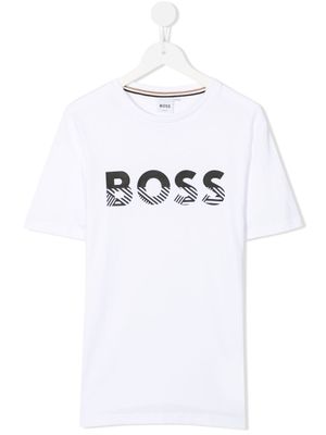 BOSS Kidswear t-shirt en coton à logo imprimé - Blanc