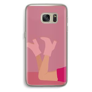 Pink boots: Samsung Galaxy S7 Transparant Hoesje