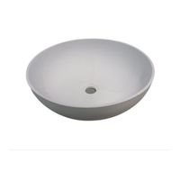 Waskom Njoy Solidthin Rond 39 cm Met Pop-Up Solid Surface Mat Wit Sanimex - thumbnail