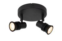 Lucide KIANTI - Plafondspot - Ø 15 cm - 2xGU10 - Zwart - thumbnail