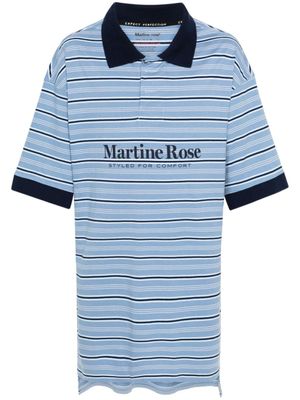 Martine Rose polo rayé à logo imprimé - Bleu