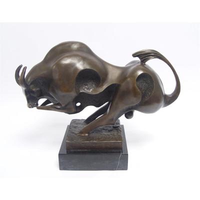 A MODERNIST BRONZE SCULPTURE OF A BULL