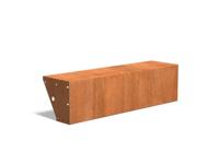 Keerwand cortenstaal recht 150x40x40cm. brede bovenrand