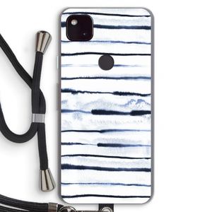Ink Stripes: Pixel 4a 5G Transparant Hoesje met koord