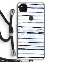 Ink Stripes: Pixel 4a 5G Transparant Hoesje met koord