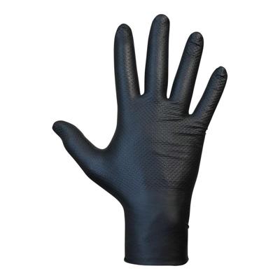 Handschoenen van nitril JUBA Agility Grip Zwart Stofvrij 50 Stuks Maat 11
