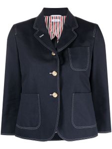 Thom Browne veste crop à détail de patch - Bleu