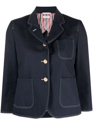 Thom Browne veste crop à détail de patch - Bleu