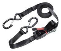 Masterlock Set of 2 ratchet tie downs with S hooks 4,25m - colour : black - 2 pac - 3066EURDAT
