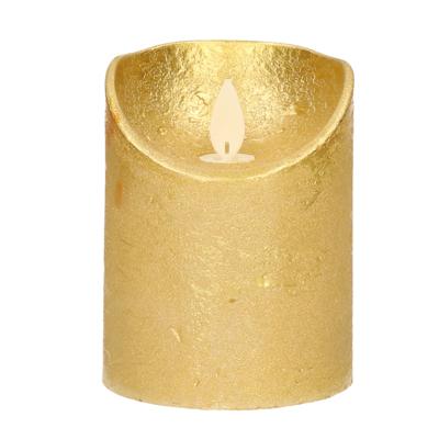 Anna's Collection Stompkaars - LED - goud - H10 cm - bewegende vlam - kaars
