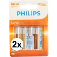 Philips 8 stuks AA batterijen   -