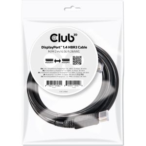 Club 3D DisplayPort 1.4 - DisplayPort 1.4 male-male kabel 2 meter, CAC-2068