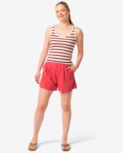 HEMA Dames Korte Broek Isla Met Linnen Rood (rood)