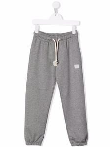 Acne Studios Kids pantalon de jogging en coton à patch logo - Gris