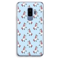 Eenhoorns overal: Samsung Galaxy S9 Plus Transparant Hoesje
