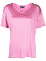 TOM FORD t-shirt en soie à patch logo - Rose