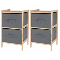 Badkamerkastje/opbergkastje - 2x stuks - 2-laags - 28 x 25 x 46 cm - hout