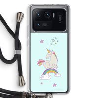 Regenboog eenhoorn: Xiaomi Mi 11 Ultra Transparant Hoesje met koord