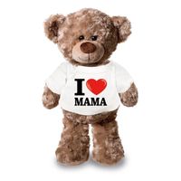 Knuffel teddybeer met I love mama shirt 43 cm - thumbnail