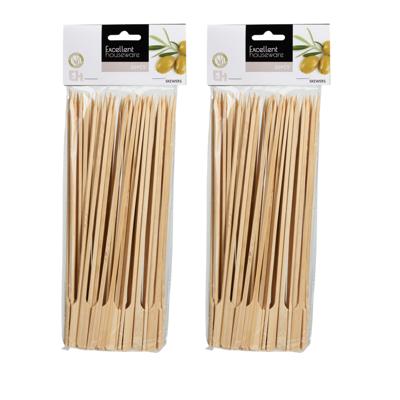 BBQ Sate/spiesjes prikkers - 100x - bamboe hout - 25 cm - spiezen - satestokjes