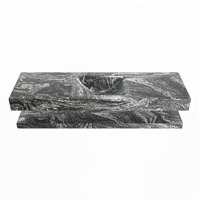 MONDIAZ ALAN-DLUX 150cm planchet Lava. Vrijhangende wastafel CLOUD midden 1 kraangat, kleur Lava.