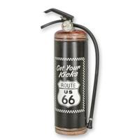 AN EMBOSSED TIN PLATE - FIRE EXTINGUISHER BLACK