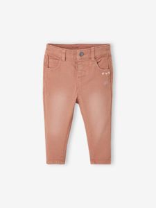 Babybroek met slimfit van stretchkatoen baksteen