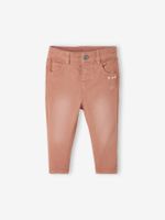 Babybroek met slimfit van stretchkatoen baksteen