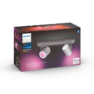 Philips Opbouwspot Hue Argenta - White and color 2-lichts zilvergrijs 915005762401